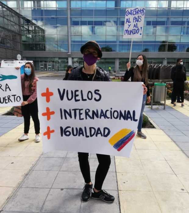 Protestas en el aeropuerto Eldorado 