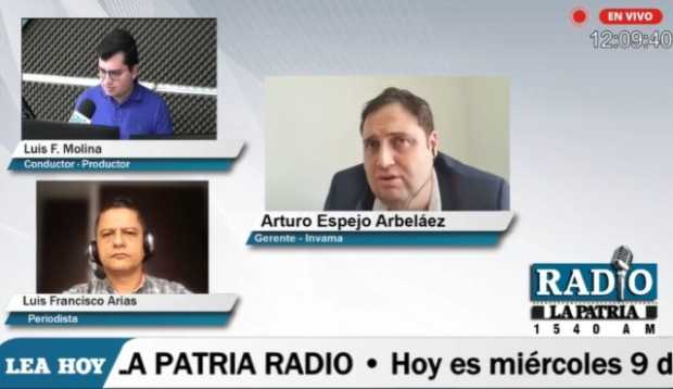 Arturo Espejo Arbeláez durante la entrevista con LA PATRIA Radio. 