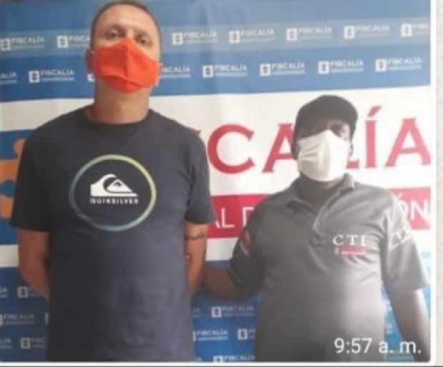 Foto| Fiscalía| LA PATRIA La captura del manizaleño.