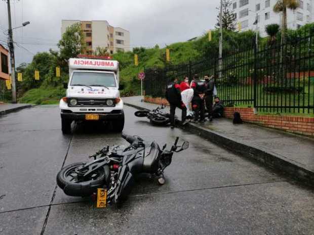Dos accidentes en moto en Manizales