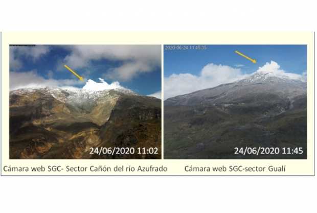 Aclaran información sobre caída de ceniza en el Volcán Nevado del Ruiz