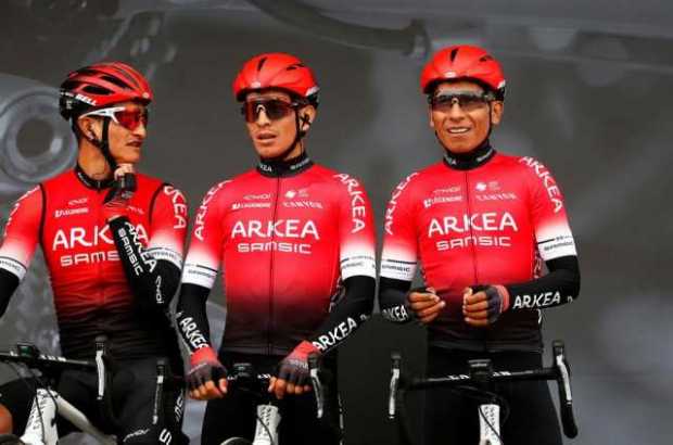 Winner Anacona, Dayer y Nairo Quintana, tres de los cuatro colombianos que corren la París-Niza.