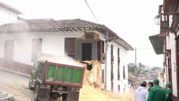 Parte de casa patrimonial se desplomó en Aguadas (Caldas)