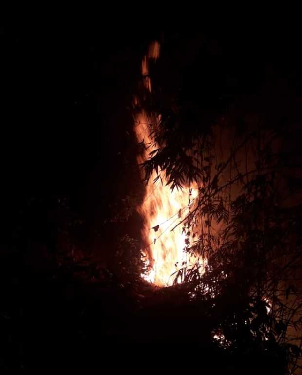 Incendio en la vereda El Topacio, en Pácora 