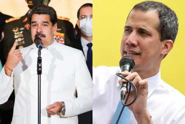 Nicolás Maduro y Juan Guaidó. 