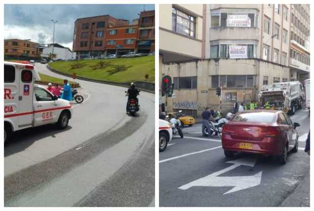 Dos accidentes de motos hoy en Manizales