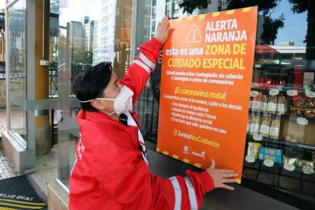 Bogotá amanece con cinco nuevas zonas en alerta naranja por coronavirus