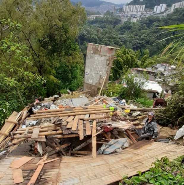 Tres lesionados por desplome de vivienda en Sierra Morena (Manizales)