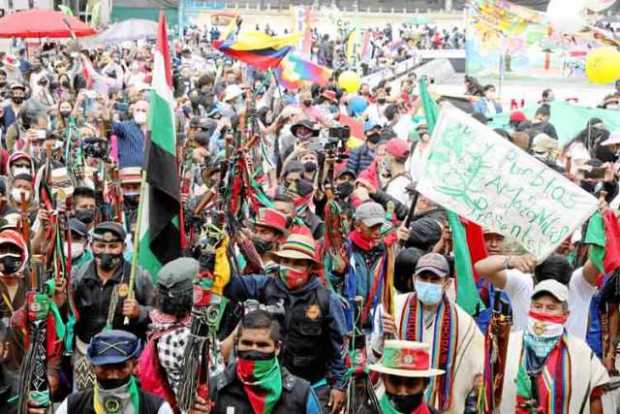 Indígenas encabezaron la jornada nacional de protesta. 