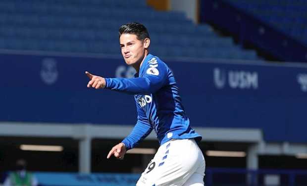 James marcó su primer gol en triunfo del Everton