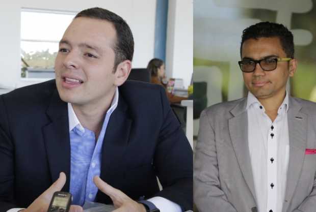 Alcalde de Manizales, Carlos Mario Marín, y el secretario de Servicios Administrativos, Jhon Alexánder Alzate Quiceno.