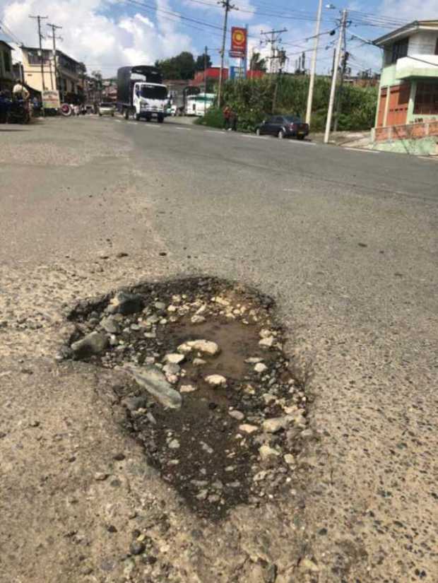 Huecos en casco urbano de Anserma