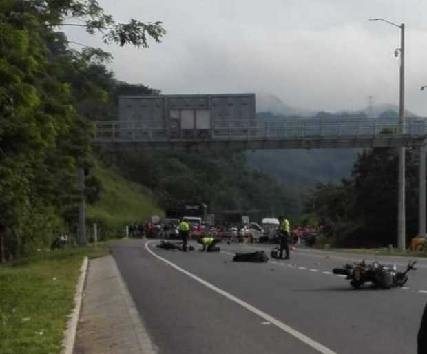 En el accidente se vieron comprometidas tres motos. Es jurisdicción de Riosucio. 
