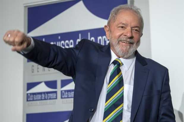Expresidente brasileño Luis Inácio Lula da Silva, mientras habla del 'Diálogo sobre la desigualdad con los sindicatos mundiales 