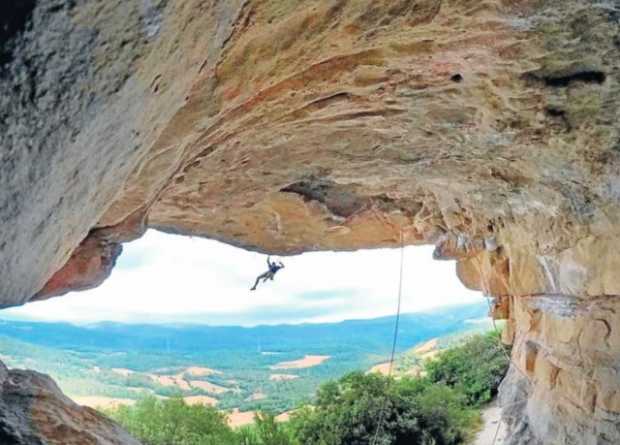 Llegar al 9.º grado de escalada es el logro mayor del salamineño Anghelo Bernal.