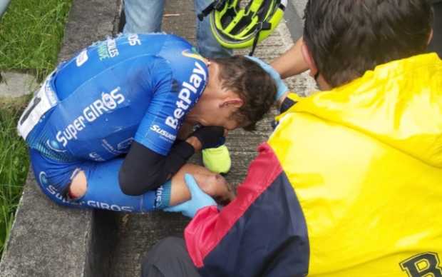 El caldense Dídier Chaparro se accidentó en la Vuelta a Colombia 