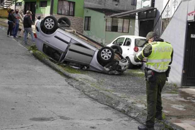 Cuatro lesionados en accidente en el barrio San Cayetano de Manizales