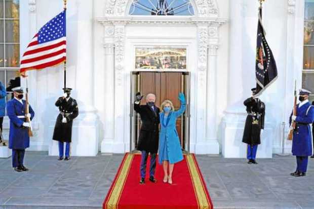 El presidente y su esposa en la Casa Blanca. 