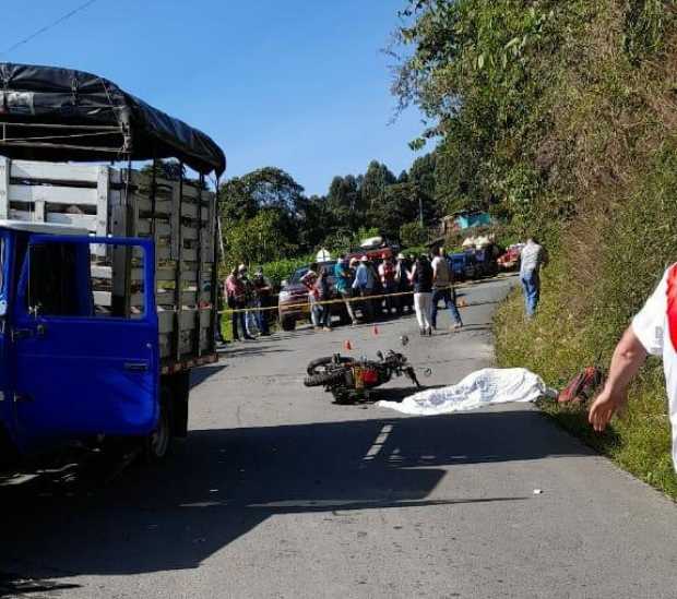 Muerto en moto en Pácora 