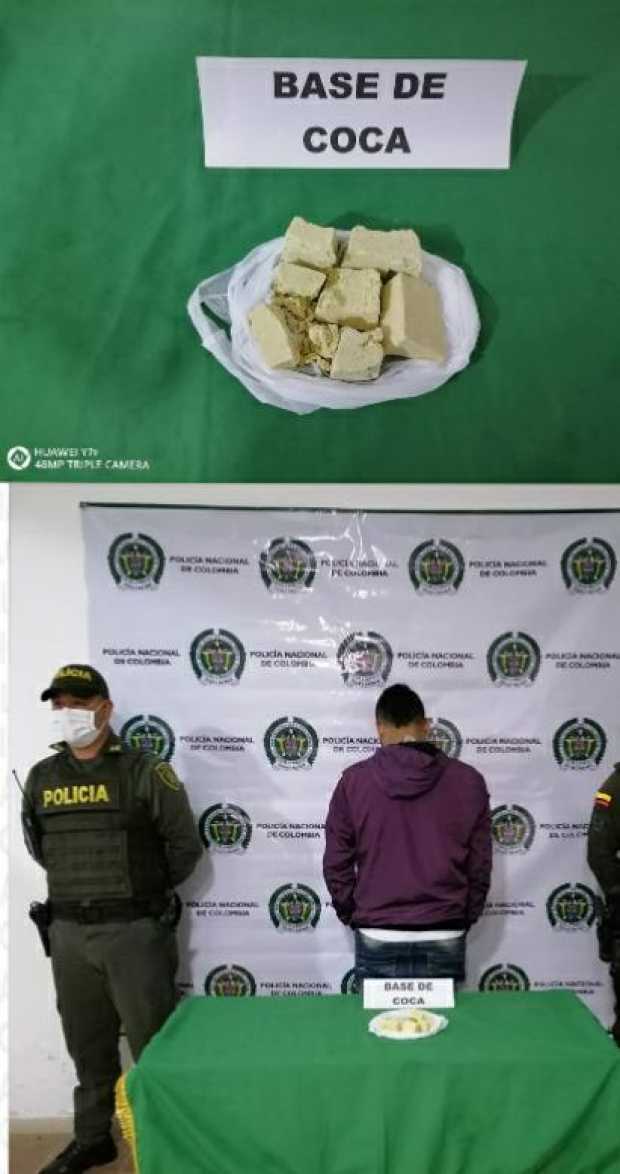 Alias Cachetes llevaba un kilo de base de coca para Pácora