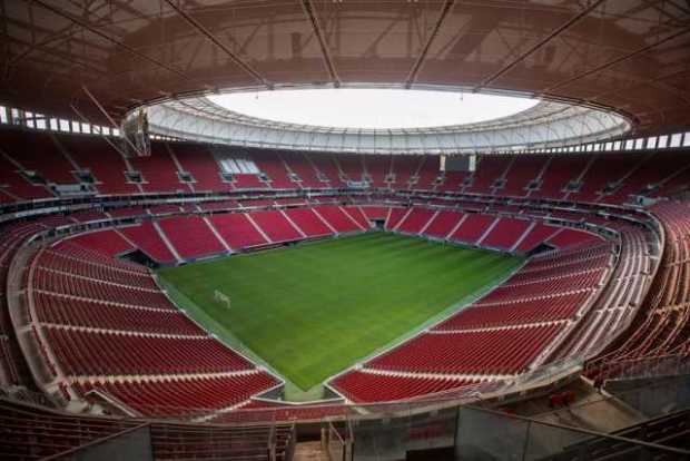 Estadio Mané Garrincha, una de las cuatro sedes de la Copa América 2021 hoy, en Brasilia (Brasil). 