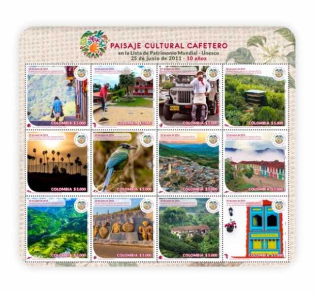 Presentan estampilla postal dedicada al Paisaje Cultural Cafetero