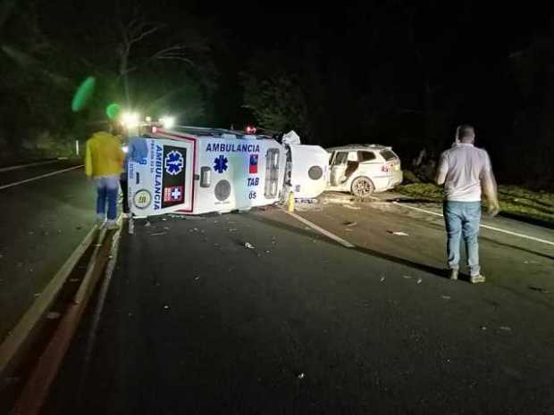 Así quedó la ambulancia