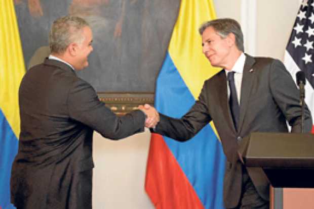 Foto | EFE | LA PATRIA   Se trata de la primera visita de Blinken como secretario de Estado a Colombia, de los principales aliad