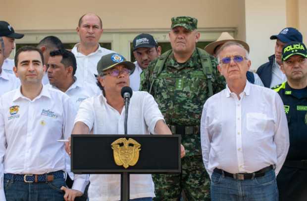 El presidente de Colombia, Gustavo Petro, habló durante su visita a San Pablo (Bolívar).