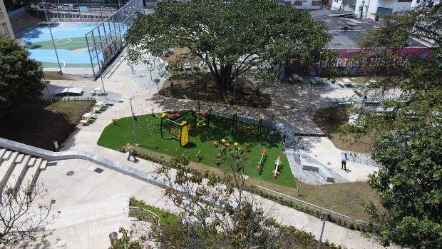 Foto | Freddy Arango | LAPATRIA  El nuevo parque cuenta con dos locales comerciales que todavía no tienen sus vendedores aceptad