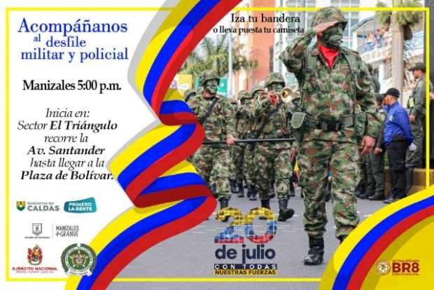 Regresa el desfile militar del 20 de Julio a Manizales