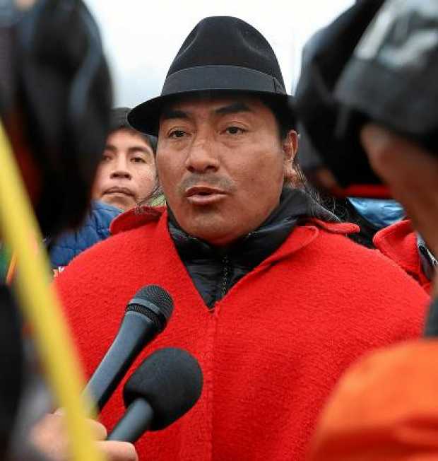 El presidente de la Confederación de Nacionalidades Indígenas del Ecuador (Conaie), Leonidas Iza. 