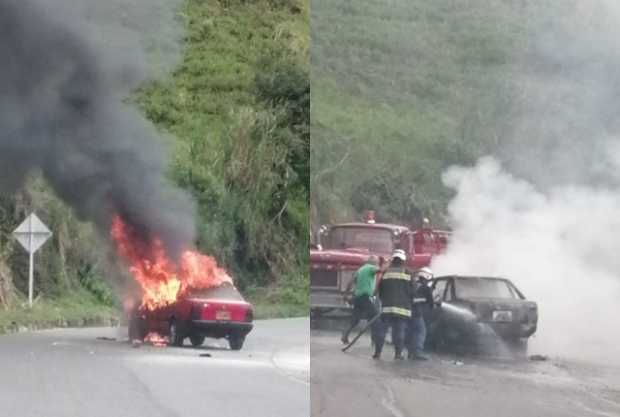 Carro se incendió en la vía Bolivia-Pensilvania