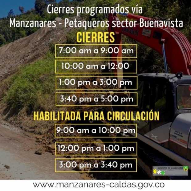 En Manzanares habrá cierres viales a partir de mañana para intervenir el sector Buenavista