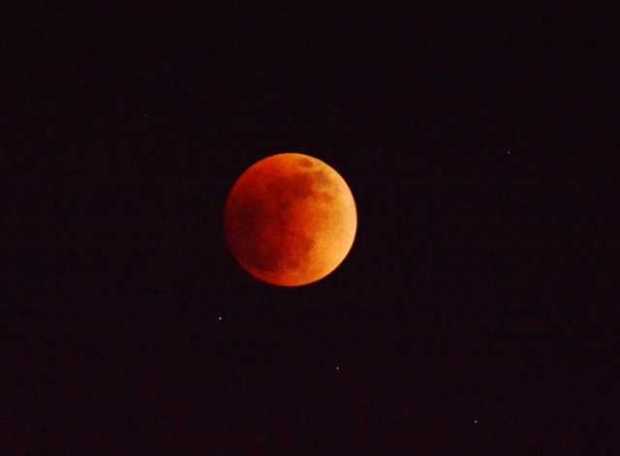 Atraídos por el eclipse lunar en el Parque de la Mujer (Manizales)