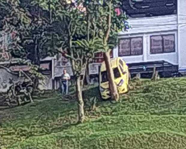 Taxi chocó contra un árbol 