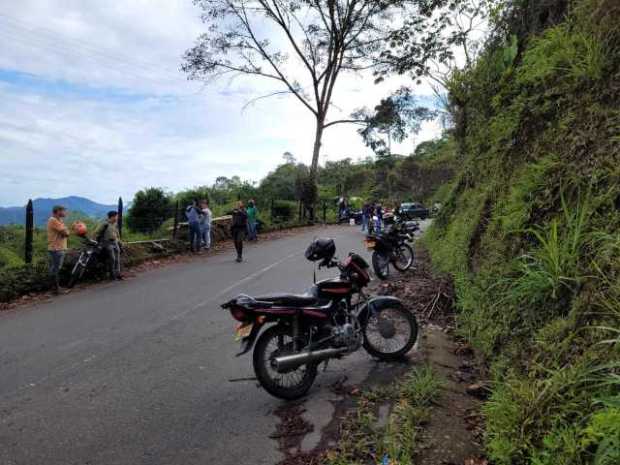 Lugar donde se accidentó y murió José Alfredo y un adolescente quedó gravemente herido.