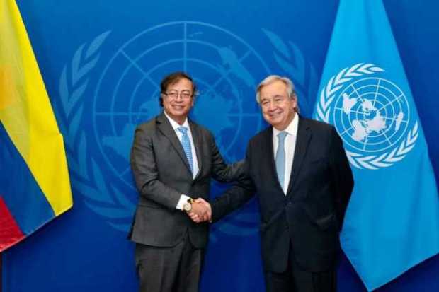 Gustavo Petro y António Guterres.