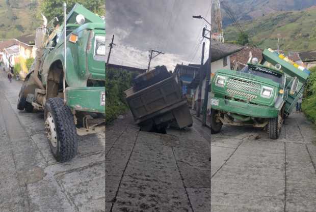 Cedió calle en Pácora tras el paso de una volqueta