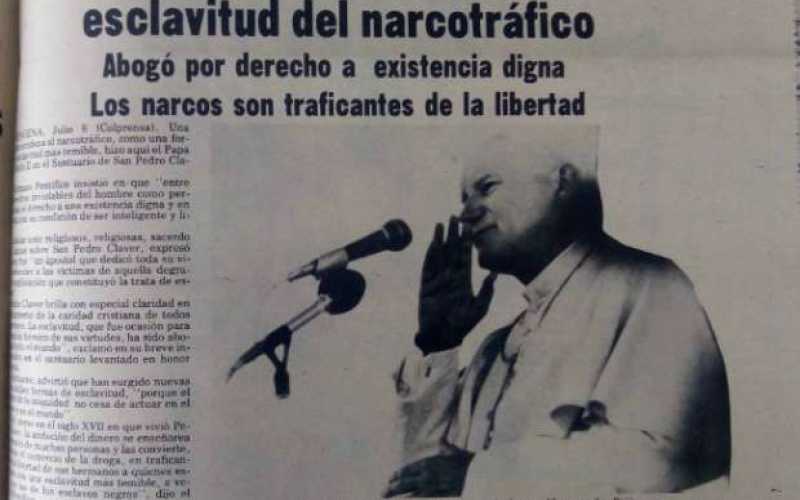 El papa condena el narcotráfico