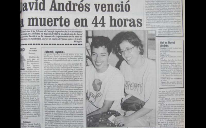 La historia de Andrés Acevedo, un joven que sobrevivió casi dos días bajo los escombros.