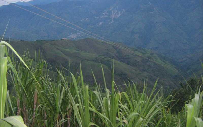 Paisaje desde San Bartolomé-Pácora (Caldas). Se puede divisar a Marmato.