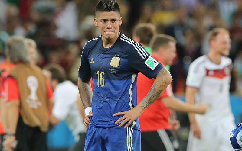 El defensa argentino Marcos Rojo tras perder por 1-0 ante Alemania.