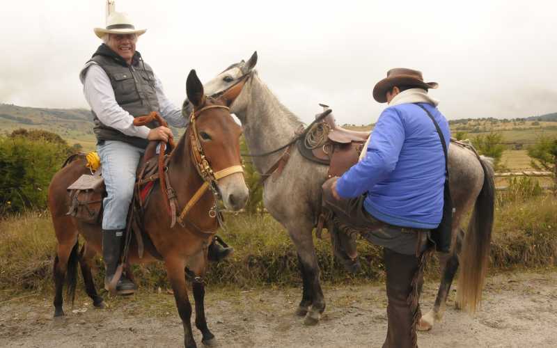 Cabalgata por la paz Algunas paradas se tuvieron que hacer para que los caballos se alimentaran.