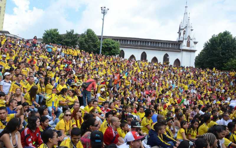 El Parque Ernesto Gutiérrez, a un lado del Parque Caldas, también estuvo a reventar. 