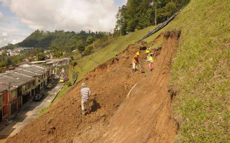 Corona del deslizamiento. 