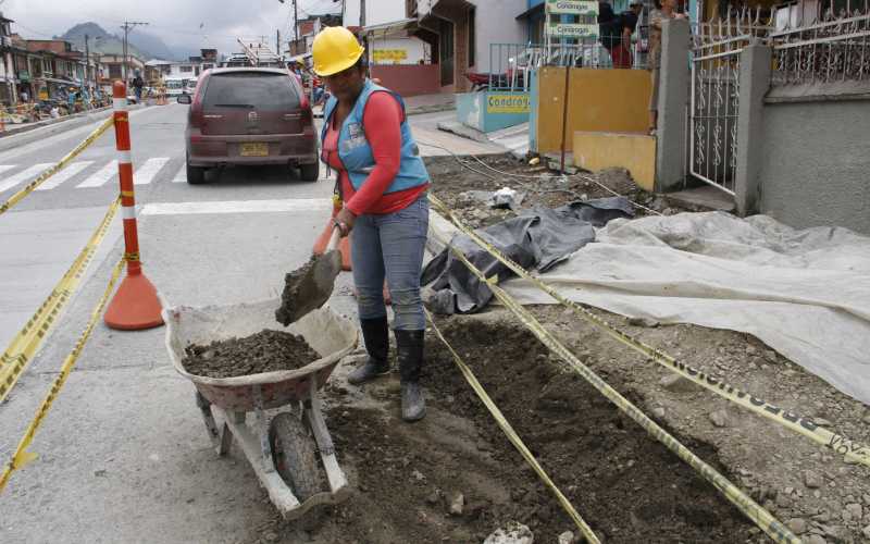 Realizan obras desde la calle 103 hasta la 98. Tramo 2  Carrera 35 entre calles 102 a 101   Contratista: Ingeniero Jaime Alberto Osorio  Estado: Construyen muros para conformar el andén.  75%