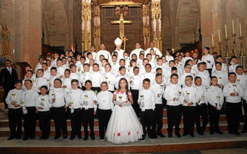 Monseñor José Alejandro Castaño; presbíteros Jesús Alberto Llano Castaño, rector del Semenor; César Augusto Gallego, Freddy Díaz