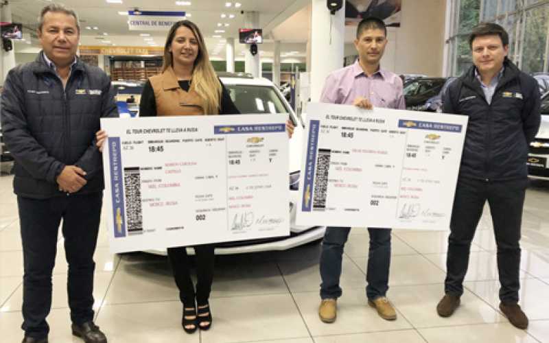 Chevrolet Casa Restrepo felicita a: Marión Castillo y Óscar Figueroa, ganadores del viaje al mundial de Rusia por comprar Chevro
